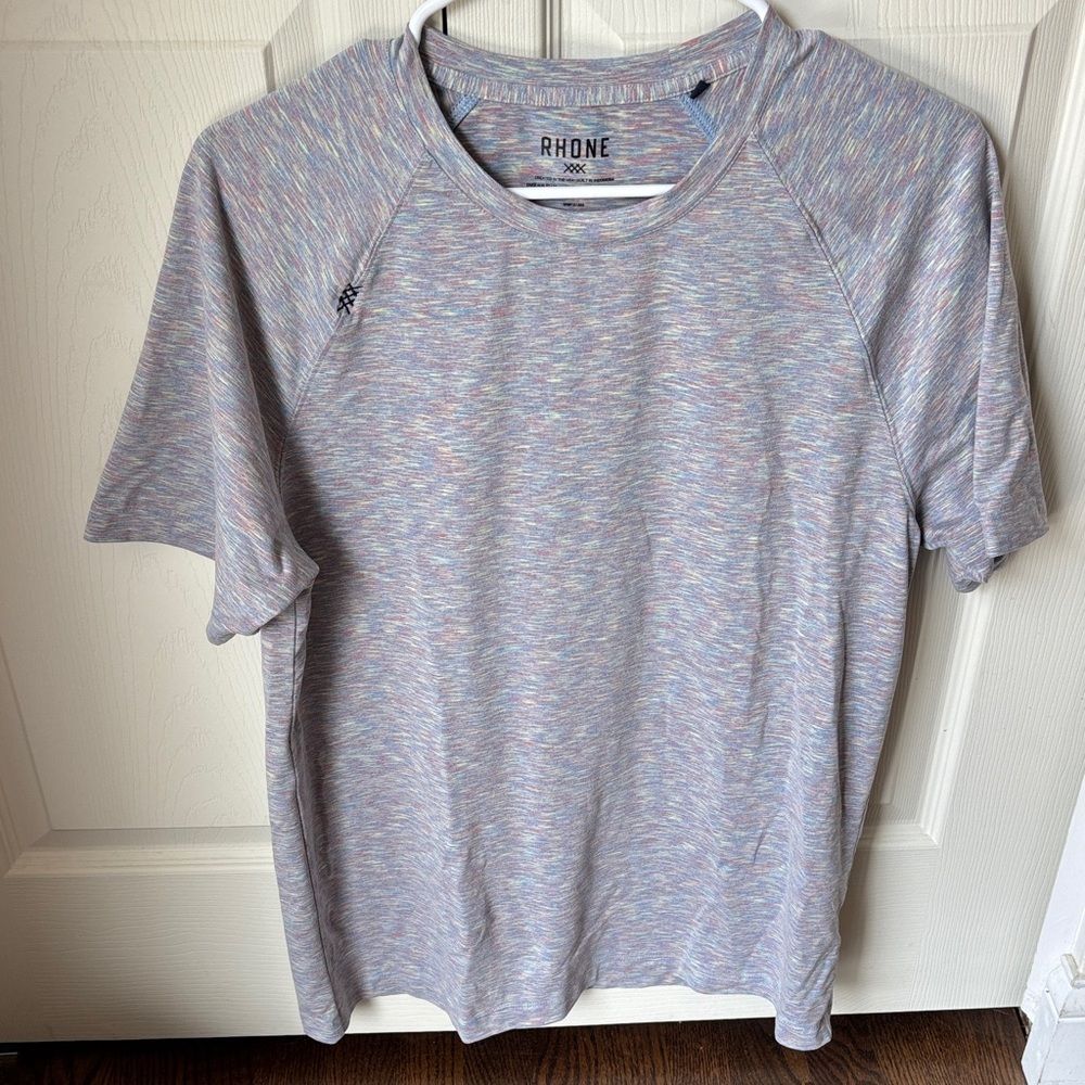 Rhone mens reign Heathered spacedye performance multicolored Athletic T-Shirt MD